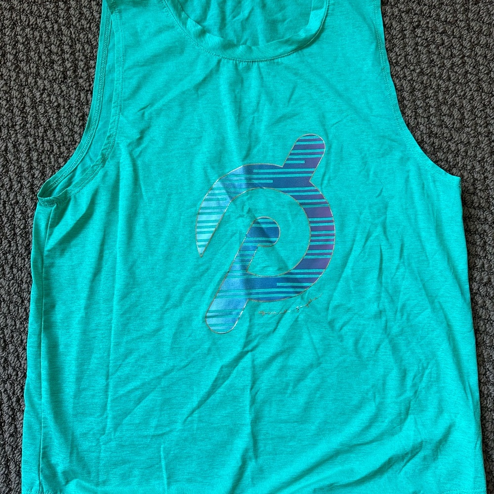 Peloton Teal Sleeveless Tank Top - medium
